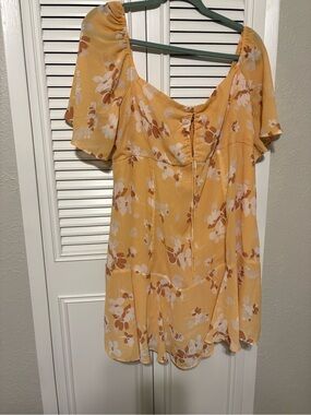 Abercrombie & Fitch Yellow Floral Mini Dress